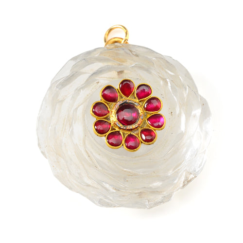 Ruby Rock Crystal Teshu Pendant