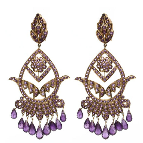 18k Gold amethyst earring