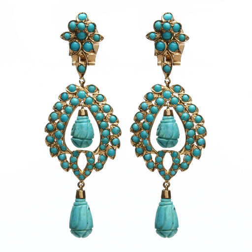 18k Gold and Turquoise Nilofer Earring