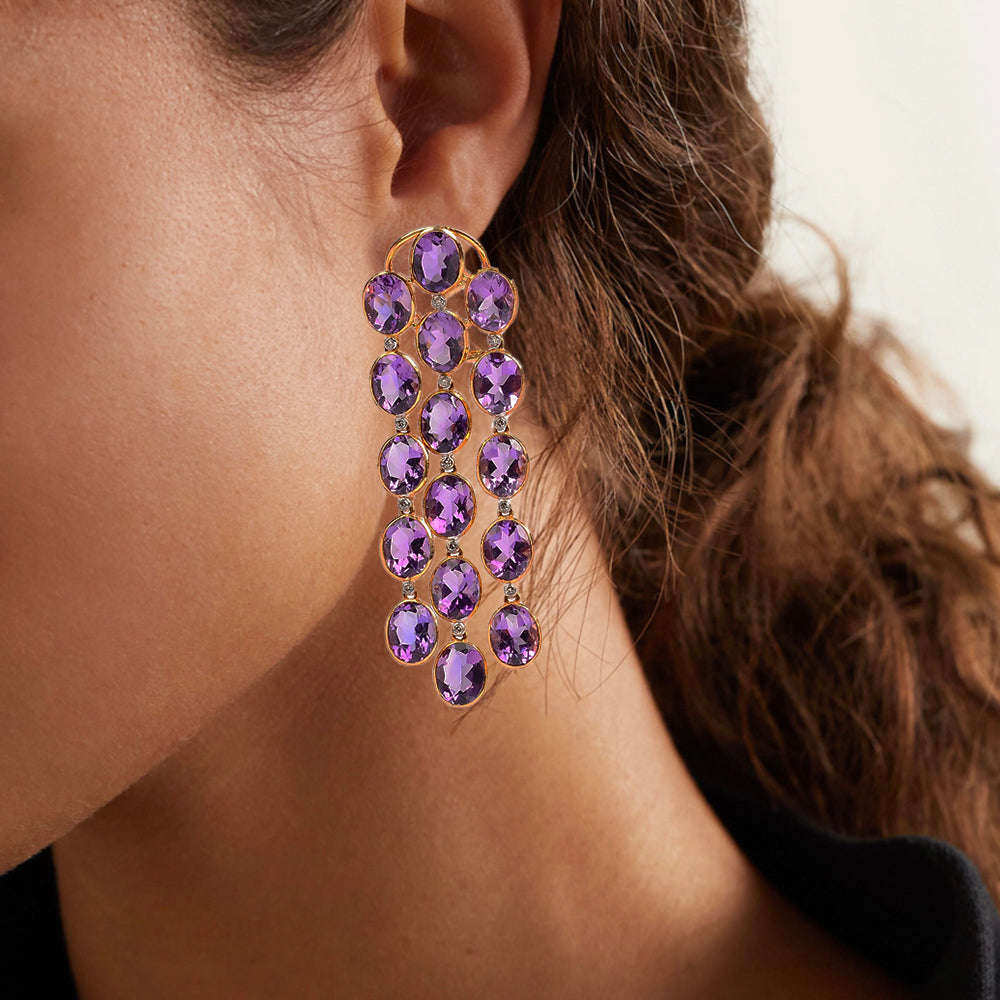 14k gold amethyst earrings