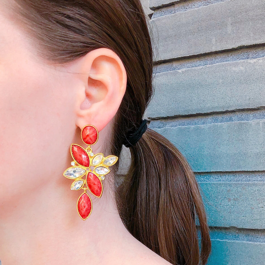 Turquoise/Clear Earring
