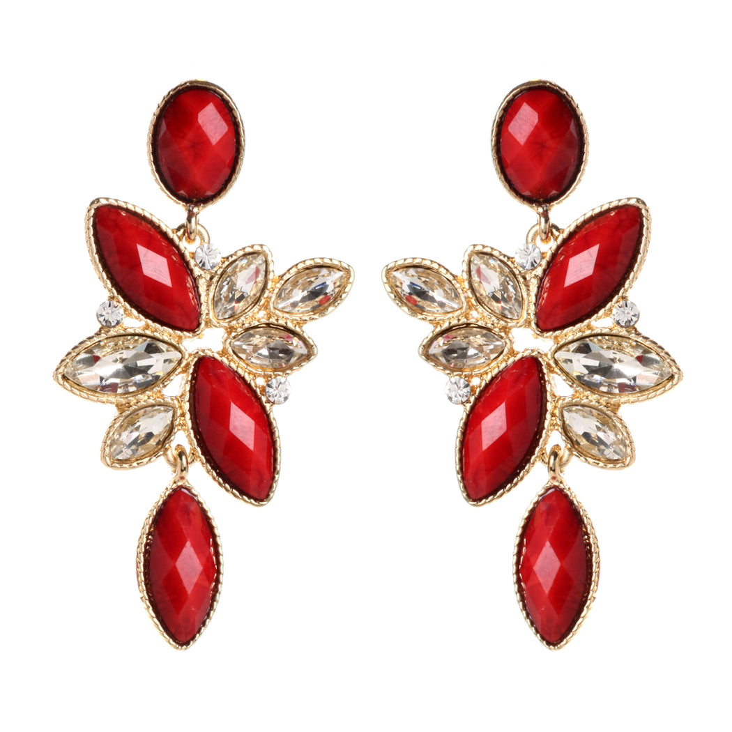 Ruby/Clear Earring