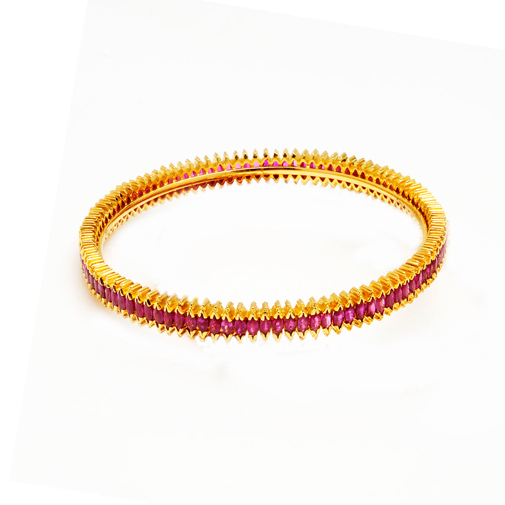 22k gold bangle with rubies
