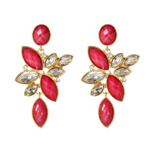 Fuschia/Clear Earring