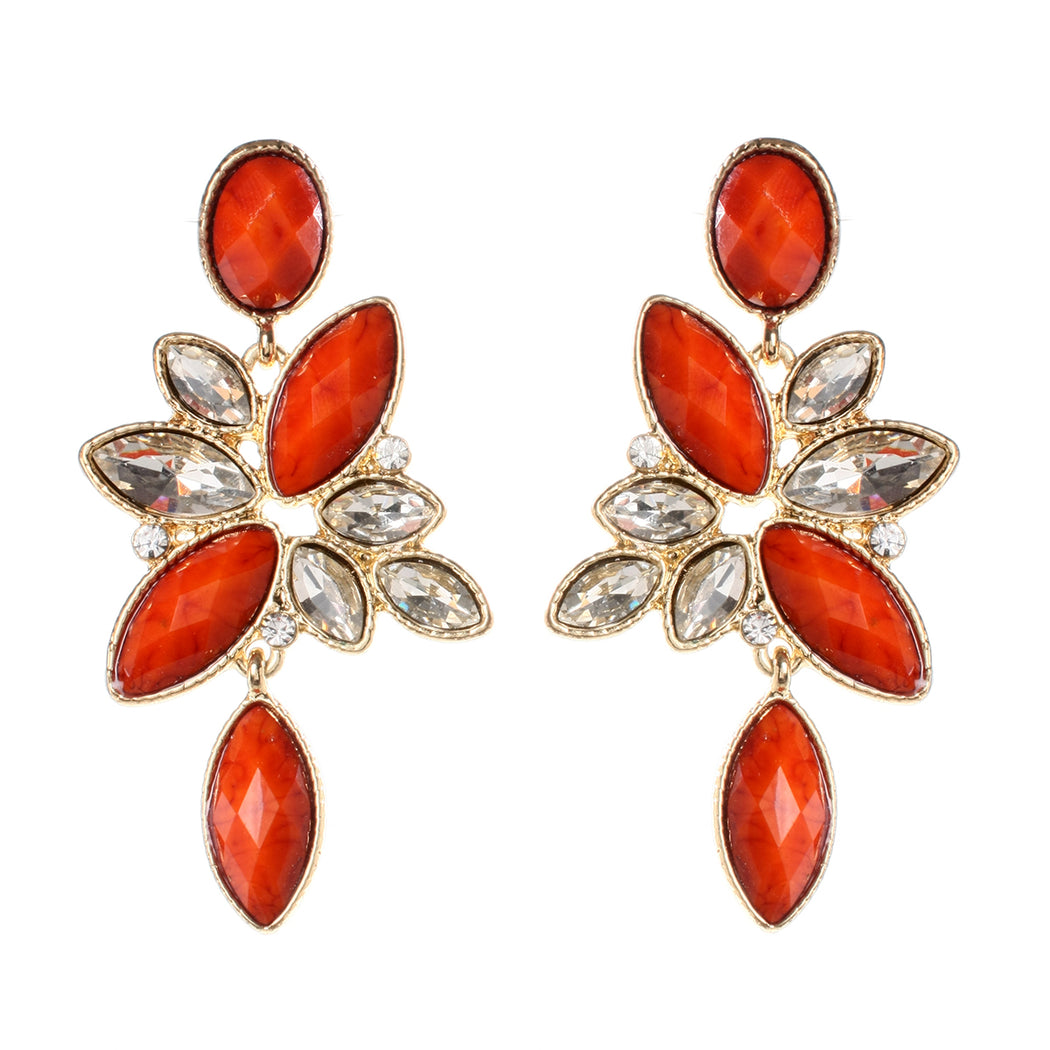 Coral/Clear Earring