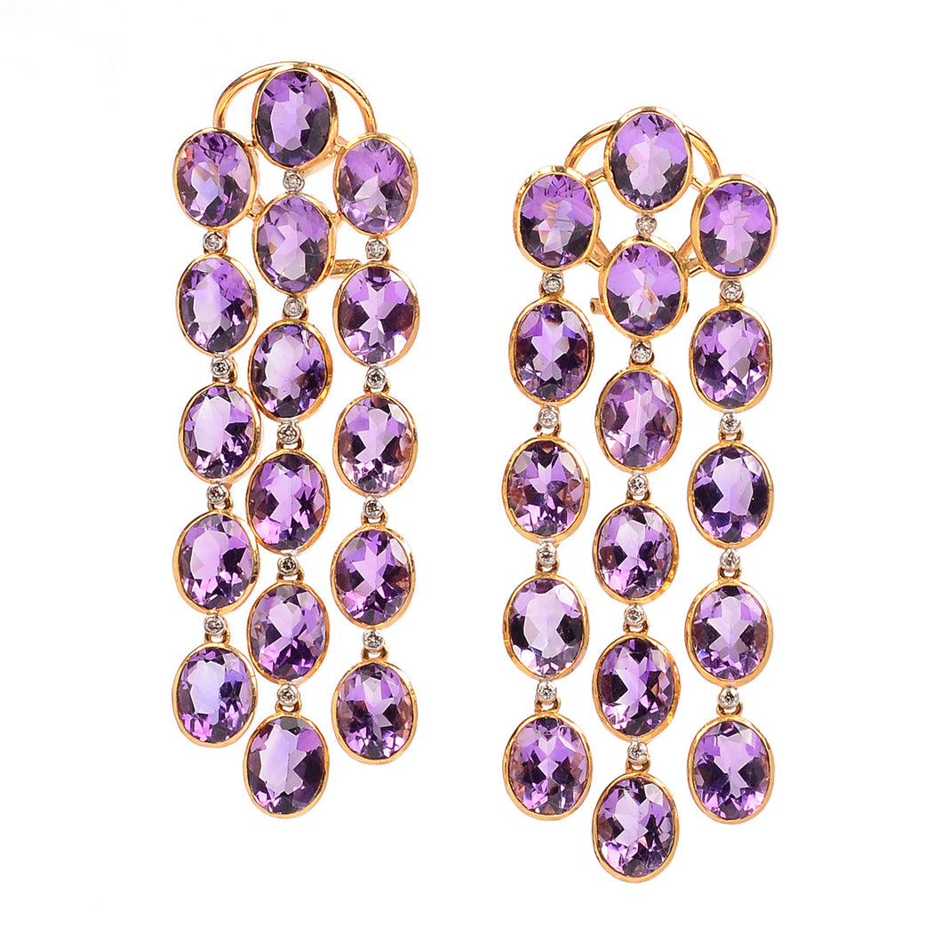 14k gold amethyst earrings