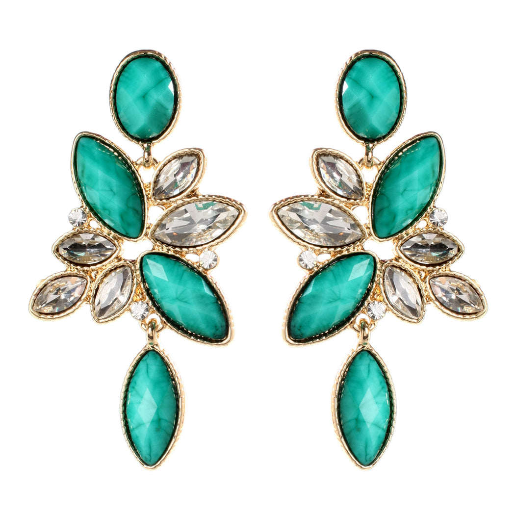 Turquoise/Clear Earring